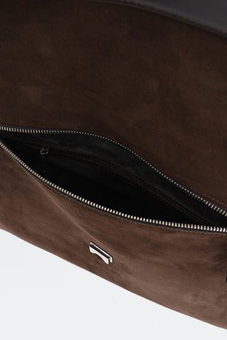 Suede Business Bag with Jewel Handle