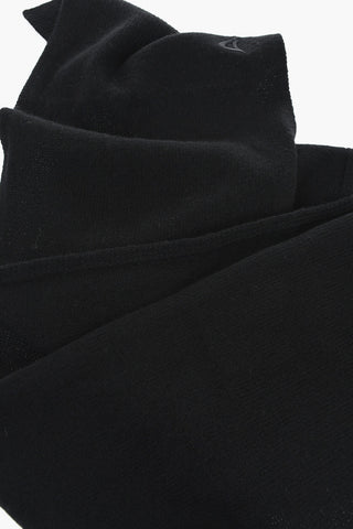 자수 로고가 있는 면 혼방 스카프