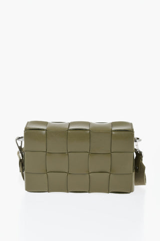 Woven Leather Crossbody Bag with Coin Pocket