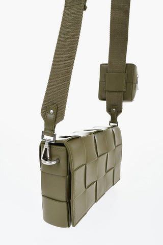 Woven Leather Crossbody Bag with Coin Pocket