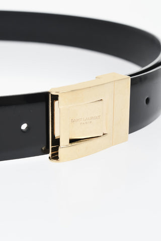 Gürtel aus gebürstetem Leder mit goldener 30-mm-Schnalle