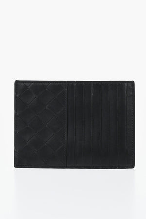 Woven Leather Cardholder with Zip Closure