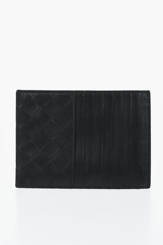 Portacarte in Pelle Intrecciata con Chiusura a Zip