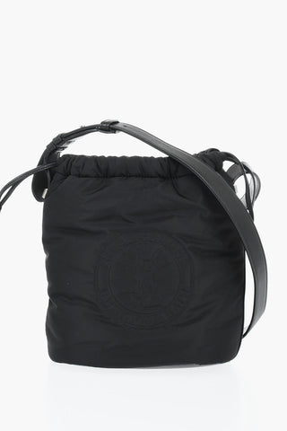 Nylon Bucket Bag with Embossed Logo and Coin Pouch