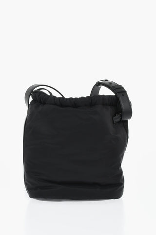 Nylon Bucket Bag with Embossed Logo and Coin Pouch