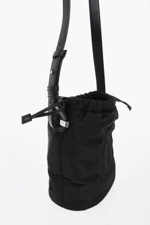 Nylon Bucket Bag with Embossed Logo and Coin Pouch