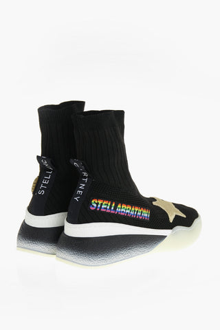 Sock-Sneakers aus perforiertem Gewebe mit Patch