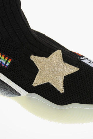 Sock-Sneakers aus perforiertem Gewebe mit Patch