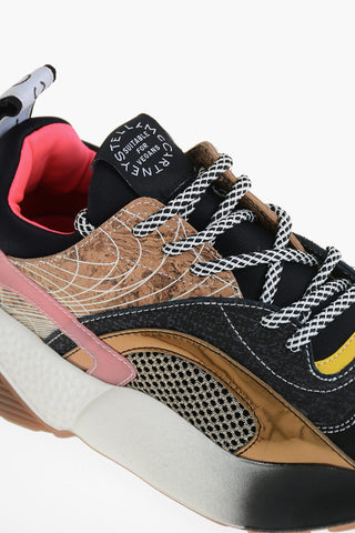 Sneaker ECLYPSE aus Kunstleder mit Korkdetails und 5,5 cm dicker Sohle