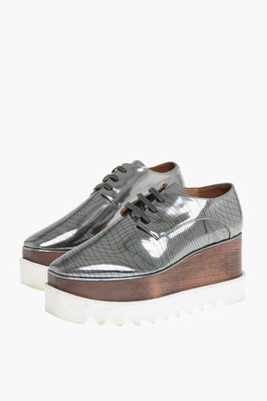 Sneakers aus Kunstleder mit 8,5 cm Holz-Plateau