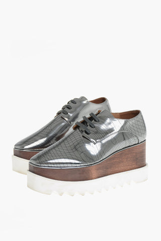 Faux Leather Sneakers with 8,5cm Wooden Platform