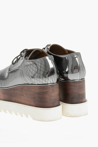 Faux Leather Sneakers with 8,5cm Wooden Platform