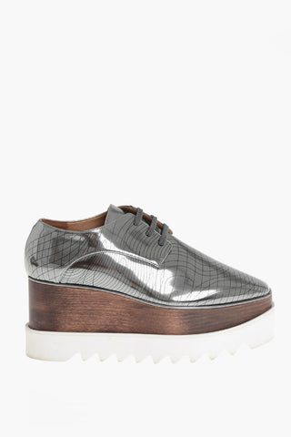 Faux Leather Sneakers with 8,5cm Wooden Platform