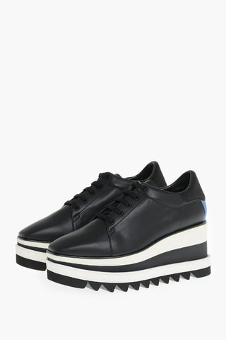 Vegan Leather Sneakers ELYSE with 8cm Two-Tone Wedge