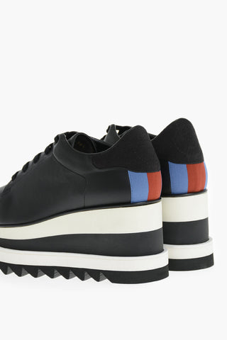 Vegan Leather Sneakers ELYSE with 8cm Two-Tone Wedge