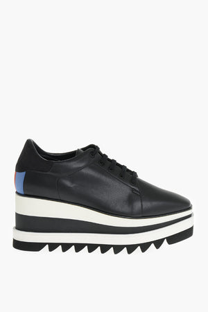 Sneakers ELYSE aus veganem Leder mit 8 cm zweifarbigem Keilabsatz