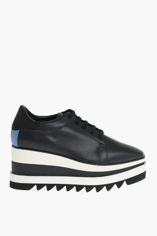 Vegan Leather Sneakers ELYSE with 8cm Two-Tone Wedge
