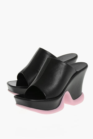 Faux Leather Mules SHROOM PAISE With 11cm Rubber Sole