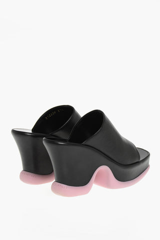 Faux Leather Mules SHROOM PAISE With 11cm Rubber Sole