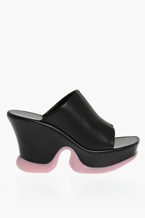 Faux Leather Mules SHROOM PAISE With 11cm Rubber Sole