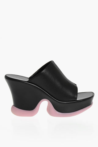 Faux Leather Mules SHROOM PAISE With 11cm Rubber Sole