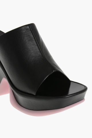 Faux Leather Mules SHROOM PAISE With 11cm Rubber Sole