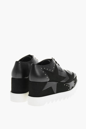 Derby-Schuhe ELYSE aus Kunstleder mit Track-Sohle und 8 cm Keilabsatz