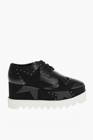 Derby-Schuhe ELYSE aus Kunstleder mit Track-Sohle und 8 cm Keilabsatz