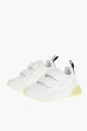 Vegan Leather Sneakers with Velcro Closure and 5.5cm Chunky Sole