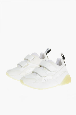 Vegan Leather Sneakers with Velcro Closure and 5.5cm Chunky Sole
