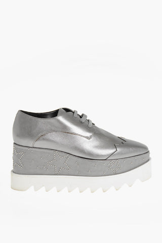 Metallic Faux Leather Sneakers ELYSE With Studs And Platform 8.5cm