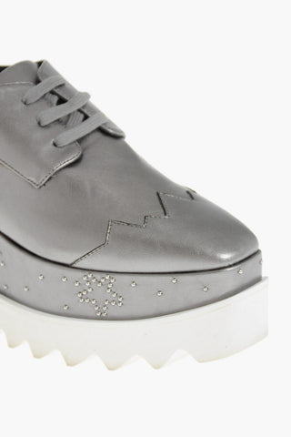 Metallic Faux Leather Sneakers ELYSE With Studs And Platform 8.5cm