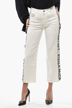 Cropped-Fit Jeans with 20cm Branded Side Stripes