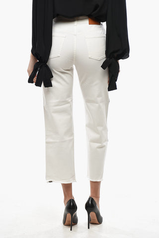 Jeans Cropped Fit con Bande Laterali Logate 20cm