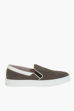 Slip-On aus Leinen mit Gummisohle