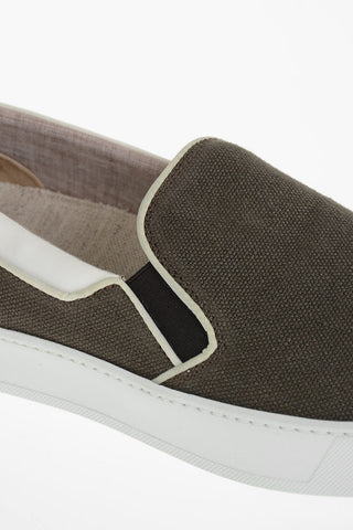 Linen Slip-Ons with Rubber Sole