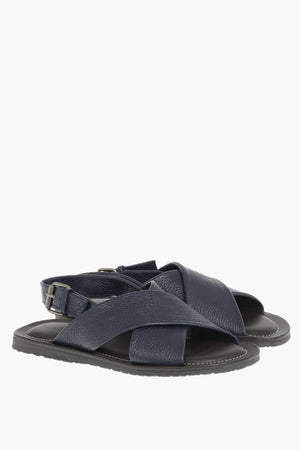 Pebbled Leather Slingback Sandals