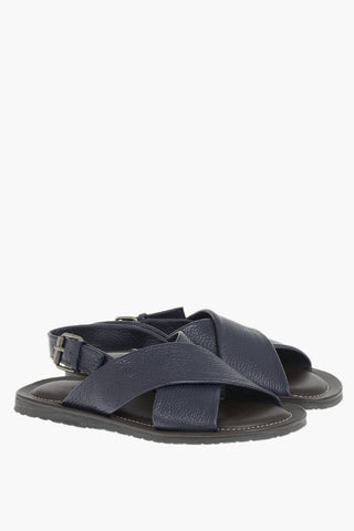 Pebbled Leather Slingback Sandals