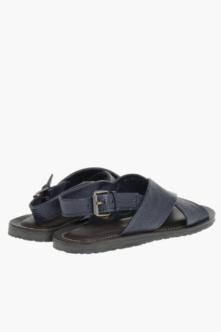 Pebbled Leather Slingback Sandals