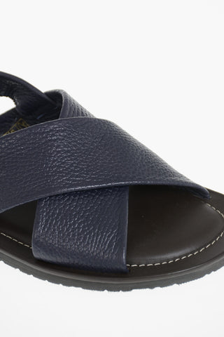 Pebbled Leather Slingback Sandals