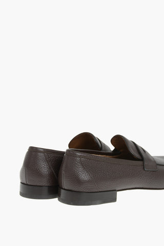 Penny-Loafer aus genarbtem Leder
