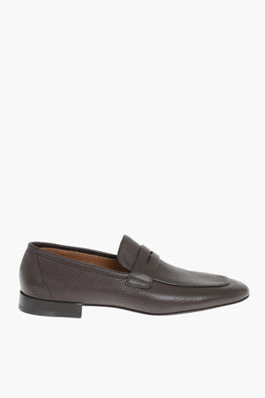 Penny-Loafer aus genarbtem Leder