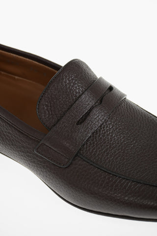 Penny-Loafer aus genarbtem Leder