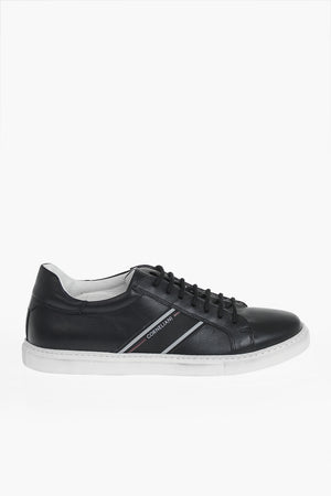 Low-Top Leather Sneakers with Logo Detail