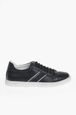 Low-Top Leather Sneakers with Logo Detail