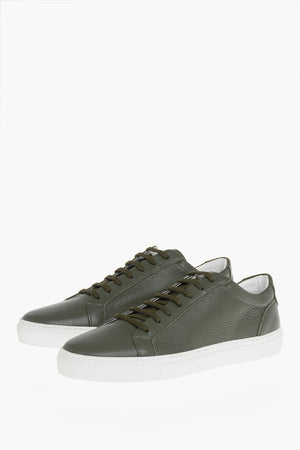 Hammered Leather Low-Top Sneakers