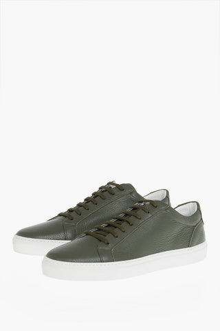 Hammered Leather Low-Top Sneakers