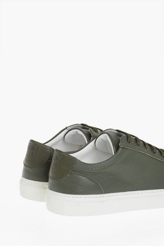 Hammered Leather Low-Top Sneakers
