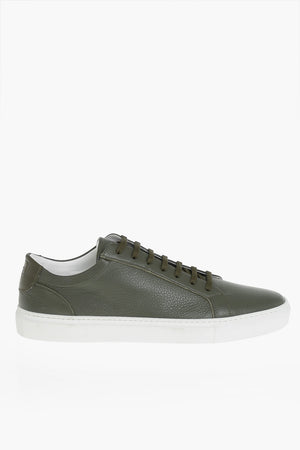 Hammered Leather Low-Top Sneakers