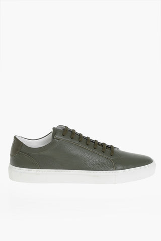 Hammered Leather Low-Top Sneakers